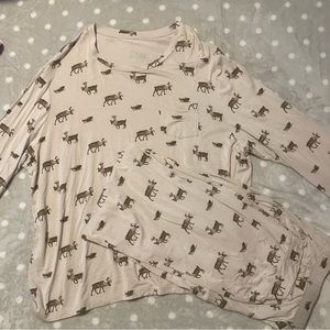 Kyte BABY Long Sleeve Shirt and joggers - retired reindeer print